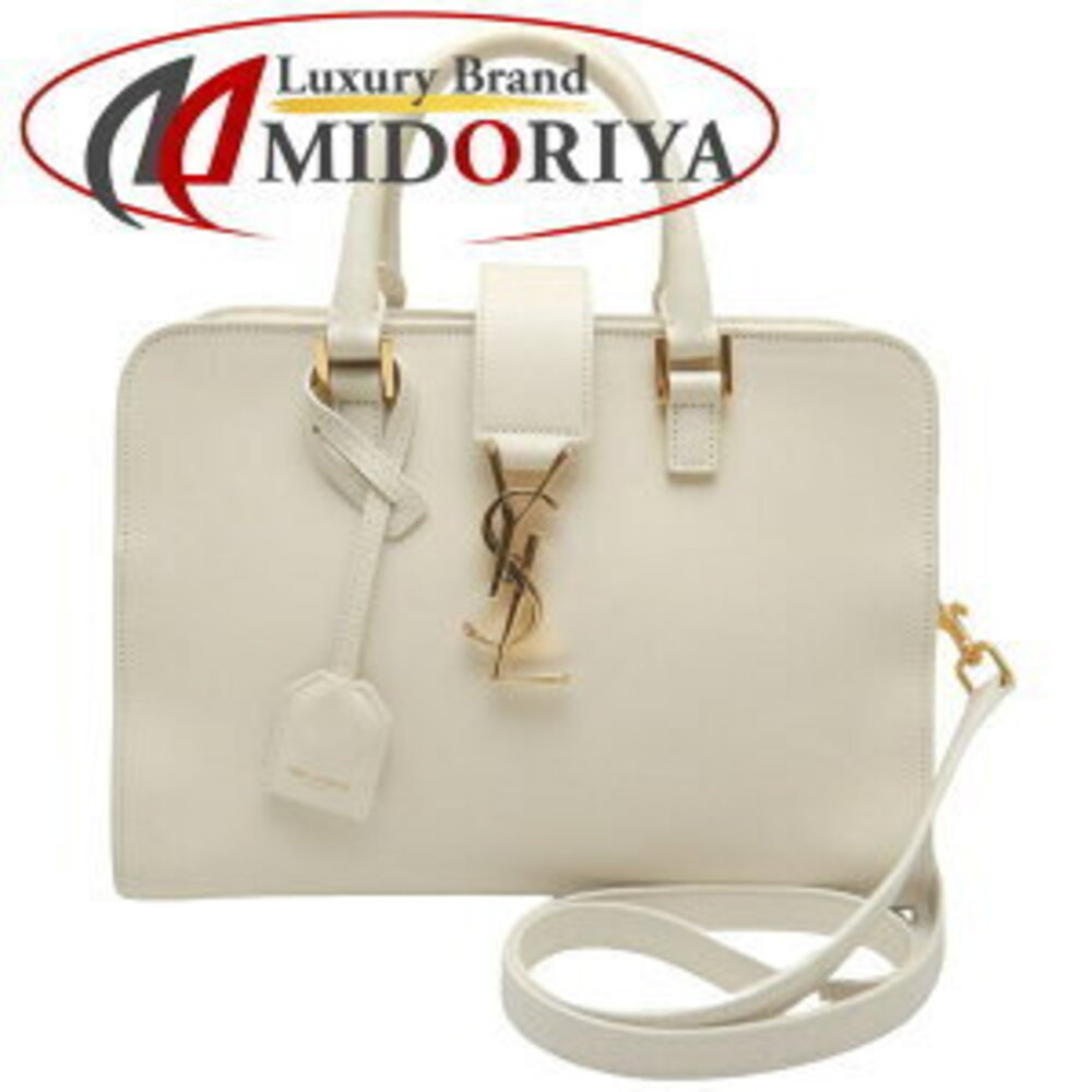 Saint Laurent Cabas Handbag Leather Ivory White